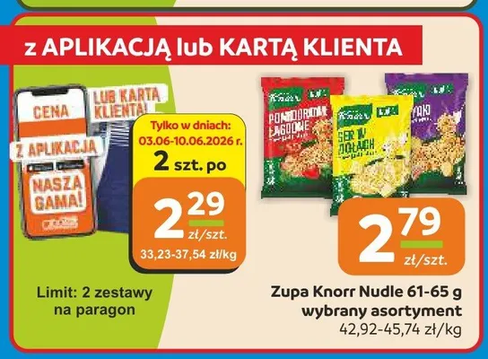 Zupa Knorr Nudle 61-65g promocja w Społem Częstochowa