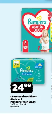 Chusteczki nawilżane dla dzieci Pampers Fresh Clean 3-pak promocja w Netto