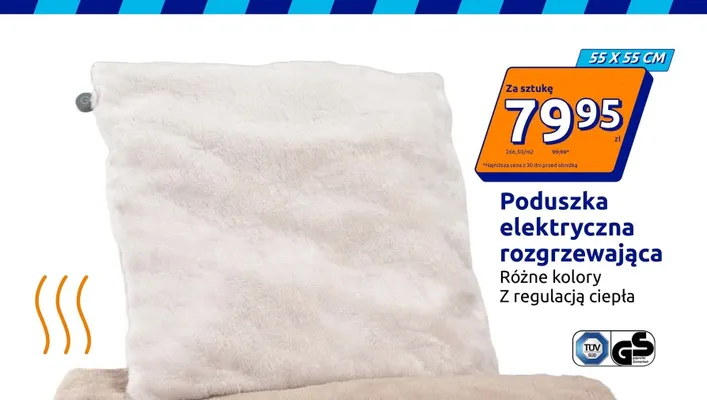 Poduszka elektryczna rozgrzewająca 55x55 cm z regulacją ciepła promocja w Action