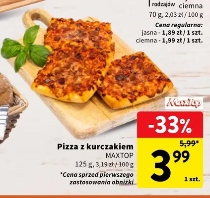 Pizza z kurczakiem Maxtop promocja w Intermarche