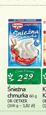 Śnieżna chmurka Dr. Oetker promocja w CEZAR Delikatesy