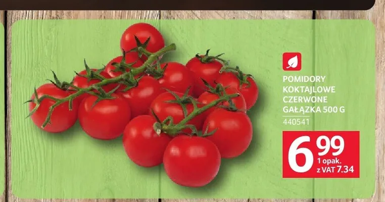 Pomidory koktajlowe czerwone na gałązce promocja w Selgros
