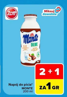 Napój do picia Monte Zott promocja w Carrefour