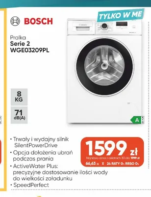 Pralka Bosch Serie 2 WGE03209PL promocja w Max Elektro