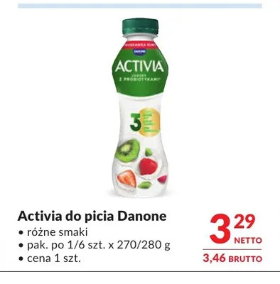 Activia do picia Danone promocja w Makro