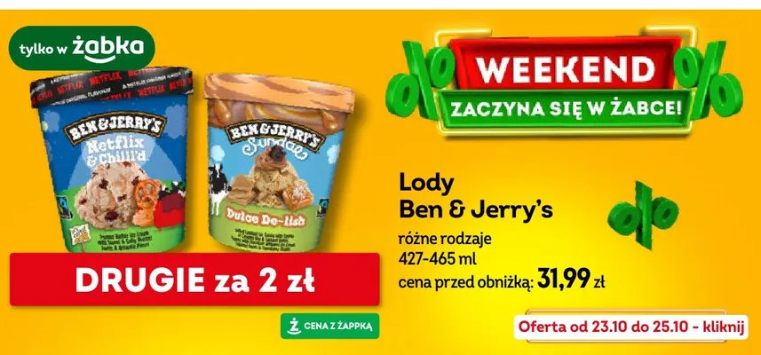 Lody Ben & Jerry's Sundae Dulce De-lish promocja w Żabka