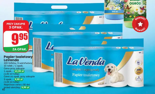 Papier toaletowy LaVenda 10-pak promocja w Dino