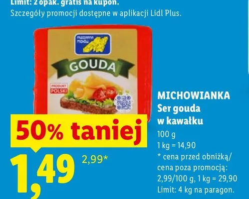Ser gouda w kawałku Michowianka promocja w Lidl