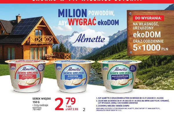 Serek wiejski Almette wysokobiałkowy z dodatkiem skyru promocja w Selgros