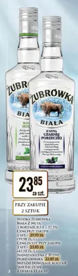 Wódka Żubrówka Biała z nutą czarnej porzeczki promocja w Dino
