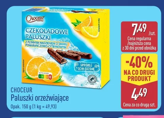 Paluszki orzeźwiające Choceur promocja w Aldi