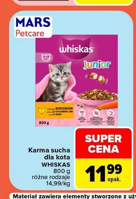 Karma sucha dla kota Whiskas Junior promocja w Carrefour