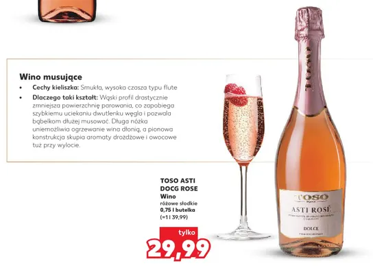 Wino różowe słodkie Toso Asti DOCG Rose promocja w Kaufland