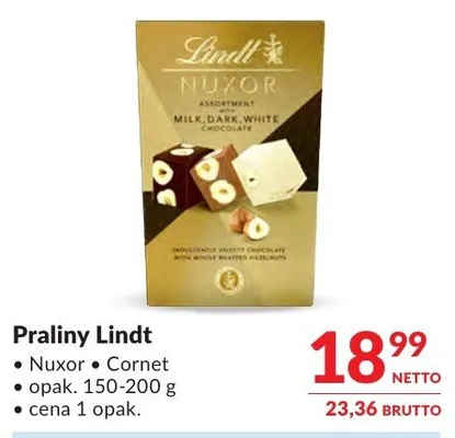 Praliny Lindt Nuxor + Cornet promocja w Makro