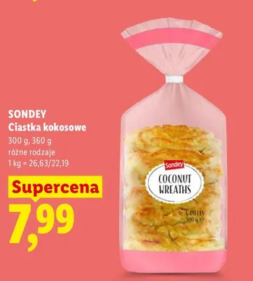 Ciastka kokosowe Sondey promocja w Lidl