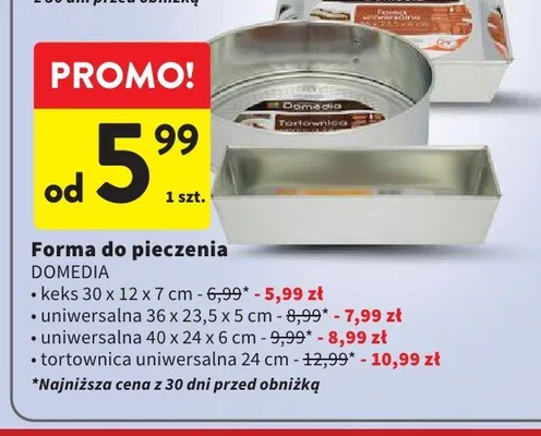 Forma do pieczenia DOMEDIA uniwersalna 40x24x6cm promocja w Intermarche