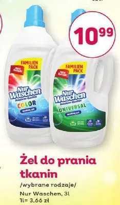 Żel do prania tkanin Nur Waschen, wybrane rodzaje, 3l promocja w Bliski