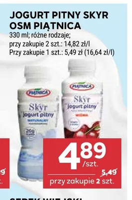 Jogurt pitny Skyr Piątnica promocja w Stokrotka