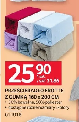 Prześcieradło frotte z gumką 160x200cm promocja w Selgros