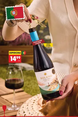 Wino czerwone półwytrawne Solano promocja w Biedronka