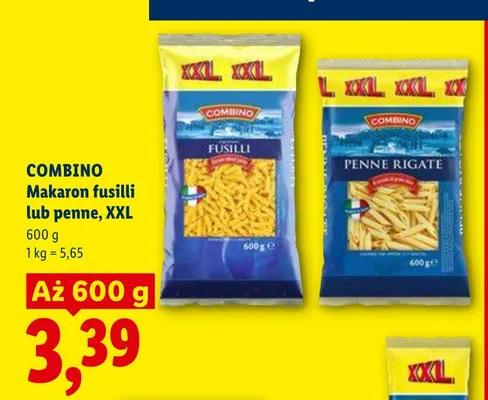 Makaron fusilli COMBINO XXL promocja w Lidl