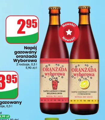 Napój gazowany oranżada Wyborowa cytrynowa promocja w Dino