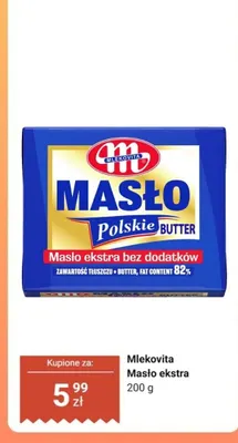 Masło ekstra bez dodatków Mlekovita Polskie 82% promocja w Dino