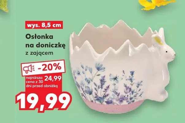 Osłonka na doniczkę z zającem promocja w Kaufland