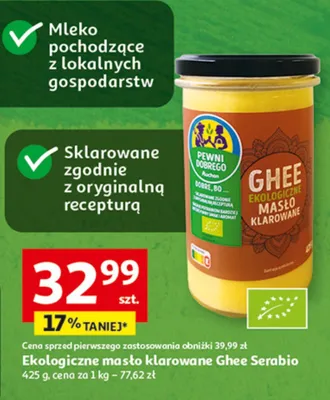 Ekologiczne masło klarowane Ghee Serabio promocja w Auchan