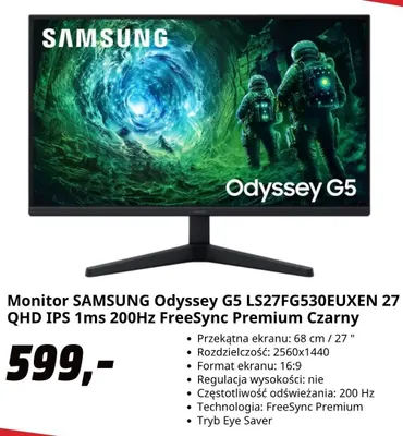 Monitor Samsung Odyssey G5 promocja w Media Markt
