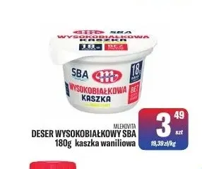 Deser wysokobiałkowy SBA kaszka waniliowa Mlekovita promocja w Tomi Markt