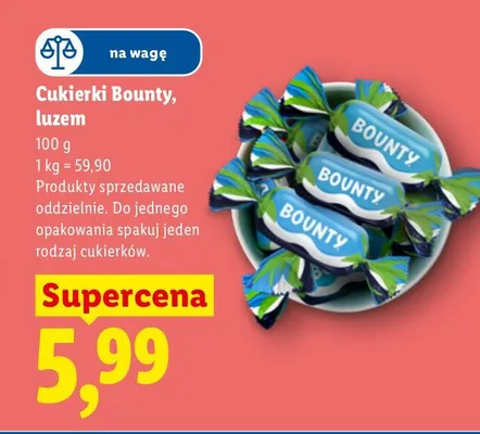 Cukierki Bounty luzem promocja w Lidl