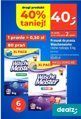 Proszek do prania Waschemeister różne rodzaje promocja w Dealz