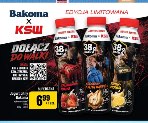 Jogurt pitny Bakoma banan-cytryna promocja w POLOmarket
