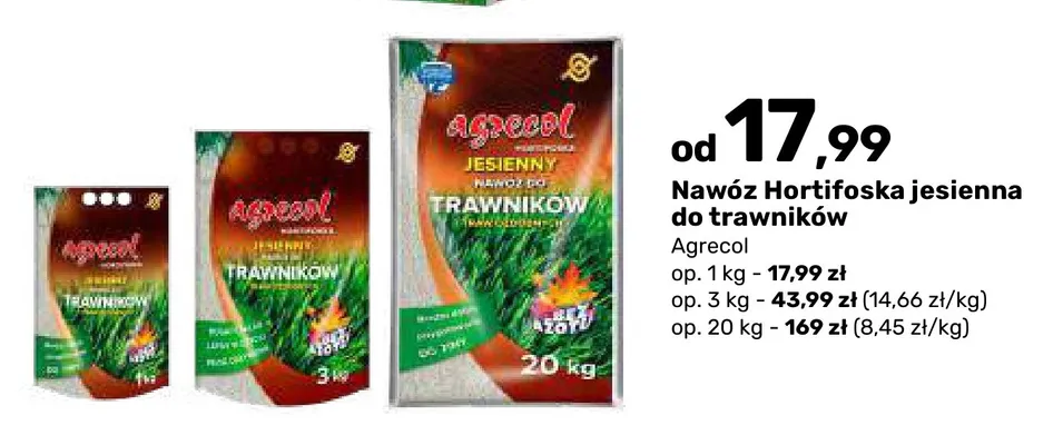 Nawóz jesienny do trawników Hortifoska Agrecol 1 kg promocja w Bricomarche