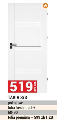 Drzwi Taria 3/3 pokojowe folia fresh, fresh+ promocja w Merkury Market
