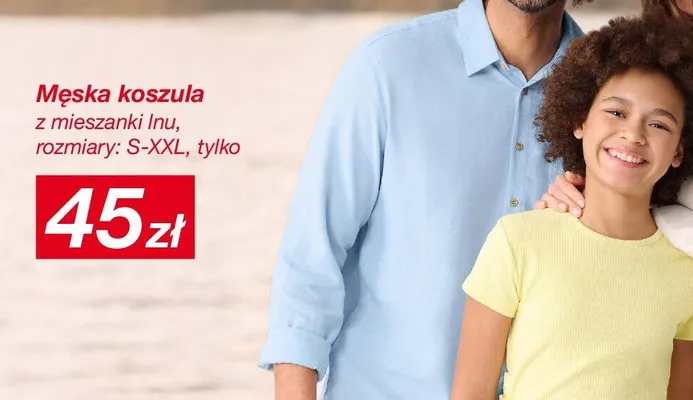Koszula męska z mieszanki lnu promocja w KiK