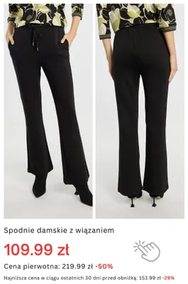 Spodnie damskie z wiązaniem promocja w Monnari