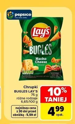 Chrupki Bugles Lay's Nacho Cheese promocja w Carrefour Market