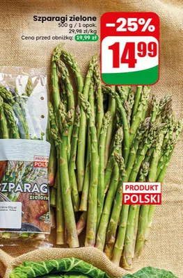 Szparagi zielone polskie promocja w Dino