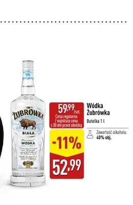 Wódka Żubrówka Biała promocja w Aldi