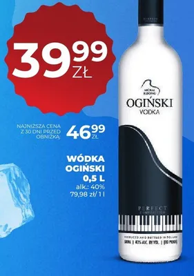Wódka Ogiński promocja w Duży Ben
