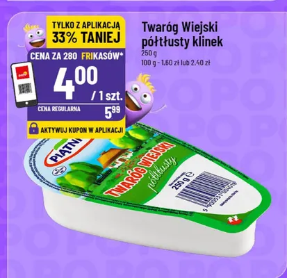 Twaróg Wiejski półtłusty klinek promocja w POLOmarket