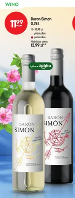 Wino czerwone półsłodkie Baron Simon promocja w Żabka