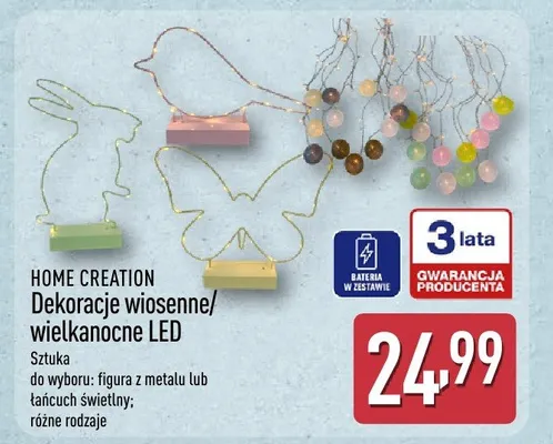 Dekoracje wiosenne/wielkanocne LED promocja w Aldi