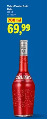 Likier Volare Passion Fruit promocja w Lidl