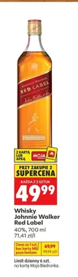 Whisky Johnnie Walker Red Label promocja w Biedronka
