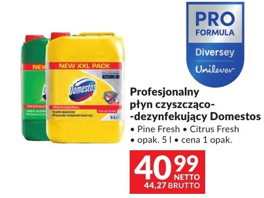 Profesjonalny płyn czyszczaco-dezynfekujący Domestos Citrus Fresh promocja w Makro