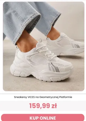 Sneakersy VICES na Geometrycznej Platformie promocja w Renee