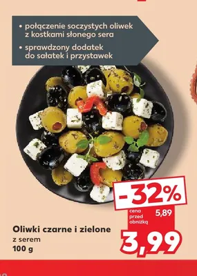 Oliwki czarne i zielone z serem promocja w Kaufland